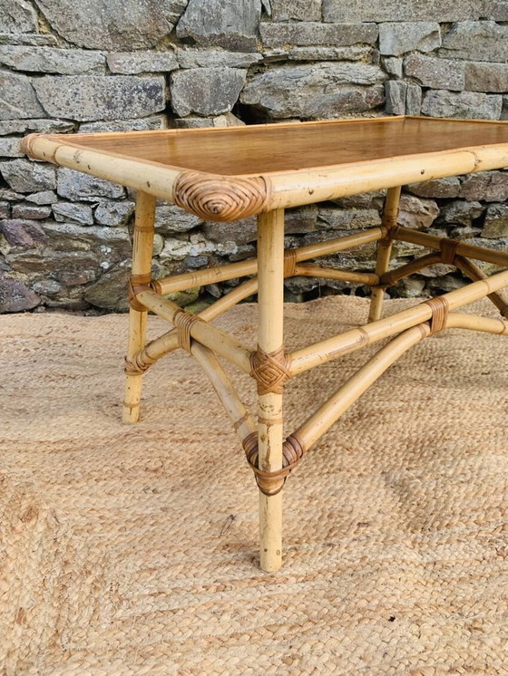 Image 1 of Table Basse Vintage En Rotin