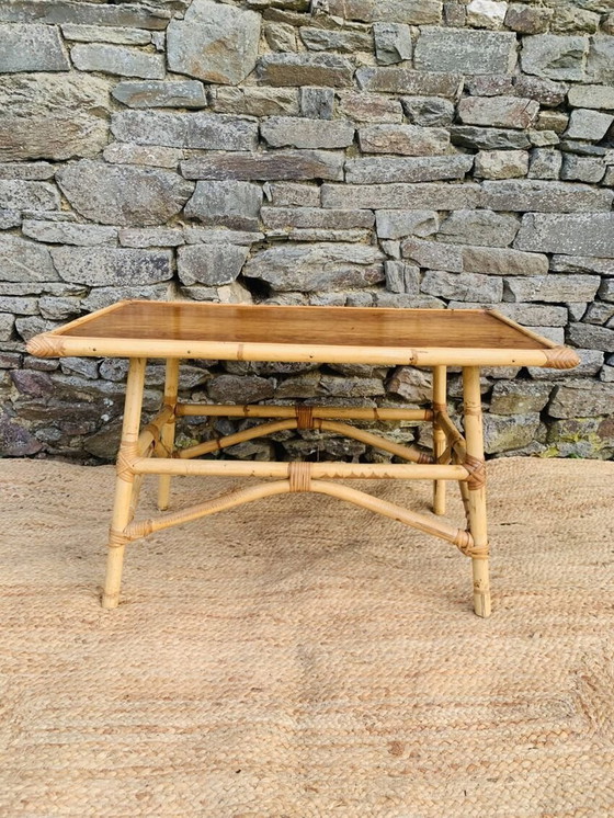 Image 1 of Table Basse Vintage En Rotin