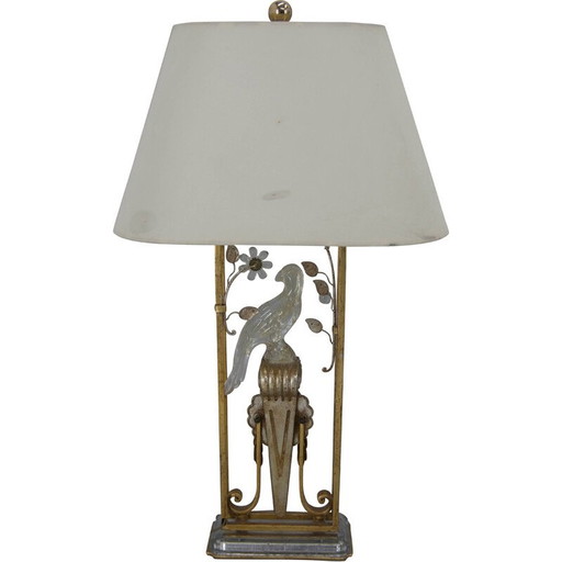 Lampe de table perroquet en cristal, 1970