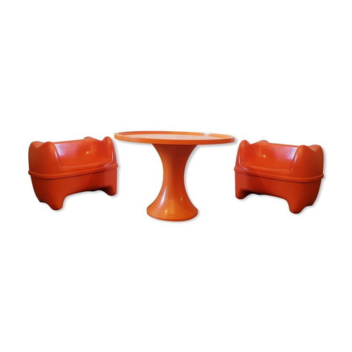 Salon d'enfant vintage avec 2 fauteuils Zorro pour Meurop