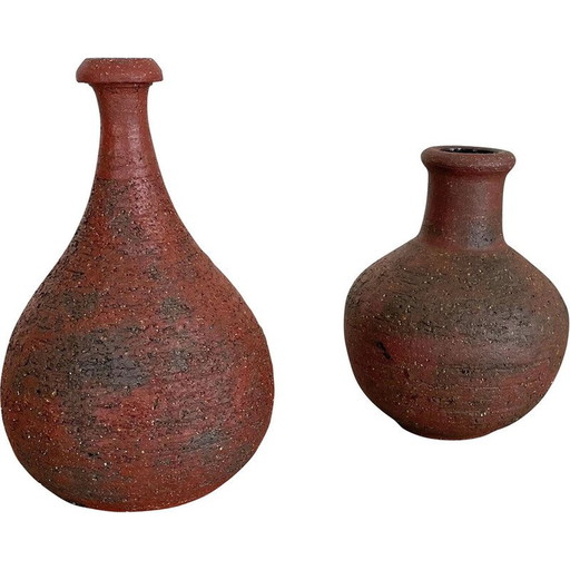 Paire d'objets sculpturaux Studio Pottery de Gerhard Liebenthron, Allemagne, années 1970