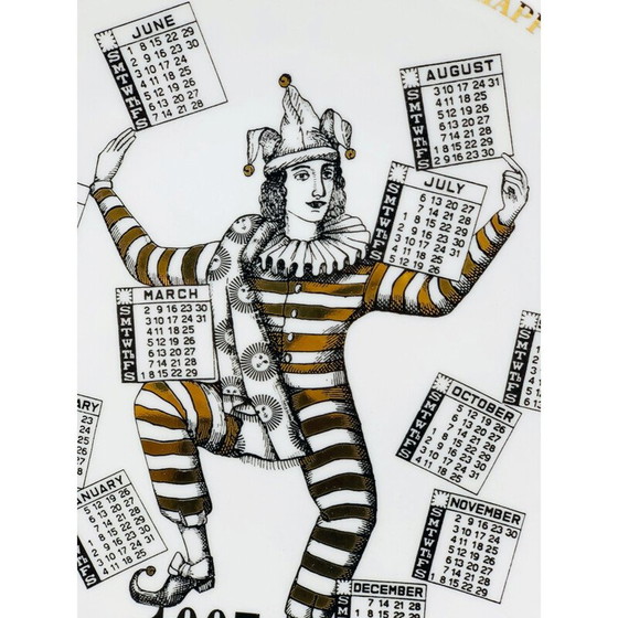 Image 1 of Vintage Piero Fornasetti Calendar Porcelain Plate for the Year 1997s