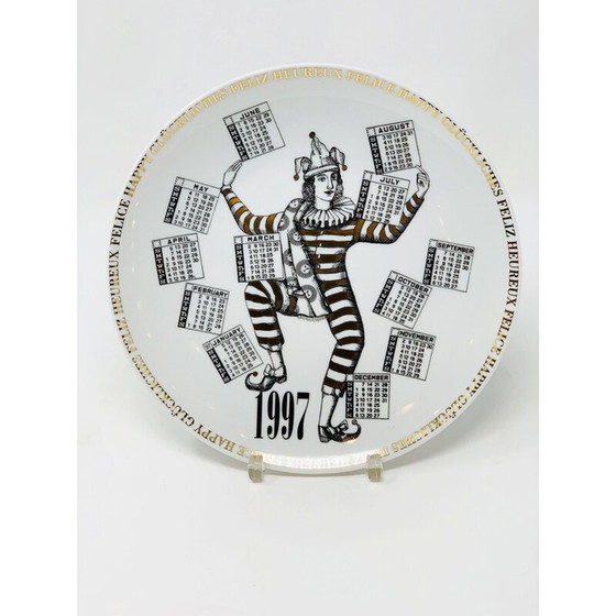 Image 1 of Vintage Piero Fornasetti Calendar Porcelain Plate for the Year 1997s