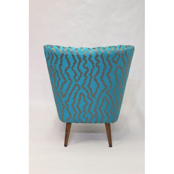 Image 1 of Fauteuil vintage avec tissu brodé 1950