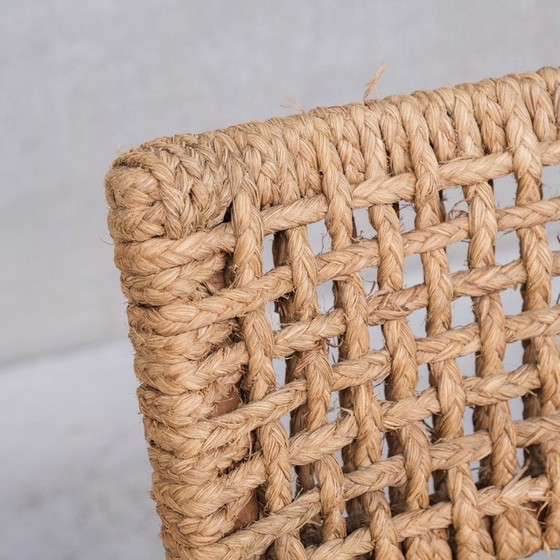 Image 1 of Chaise de bureau vintage en chêne et corde par Audoux-Minet, France 1960