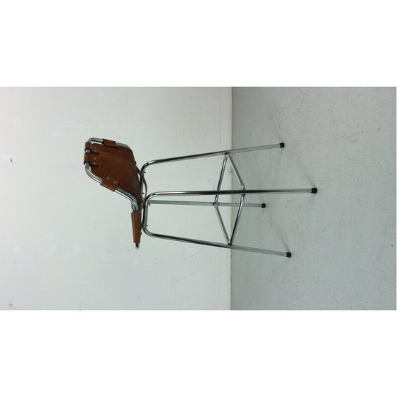 Image 1 of Tabouret de bar vintage en cuir, France 1960