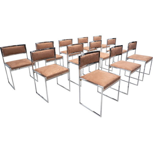 Ensemble de 12 chaises de salle à manger du milieu du siècle, Italie 1970