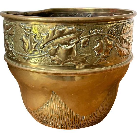 Image 1 of Jardinière vintage en laiton, 1980