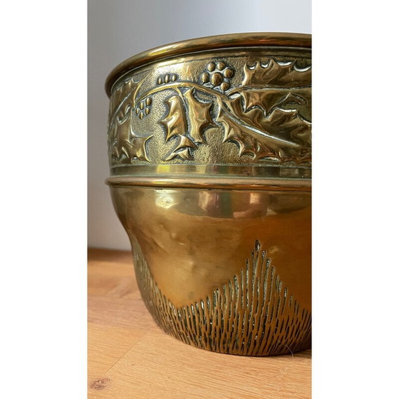 Image 1 of Jardinière vintage en laiton, 1980