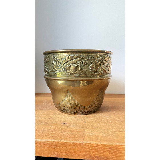 Image 1 of Jardinière vintage en laiton, 1980