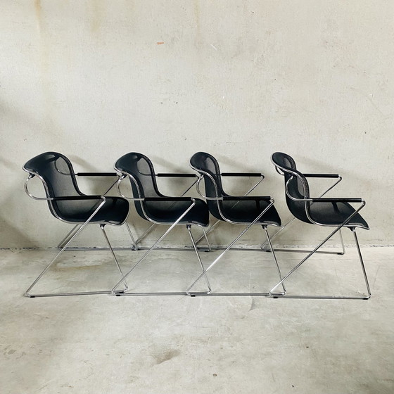 Image 1 of 4 X chaises de salle à manger Castelli Model Penelope Charles Pollock Italian Design 1980