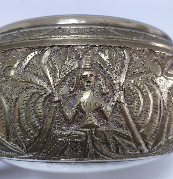 Image 1 of Vide Poche Laiton Socle Éléphants Vintage