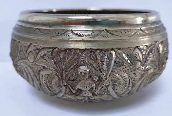 Image 1 of Vide Poche Laiton Socle Éléphants Vintage