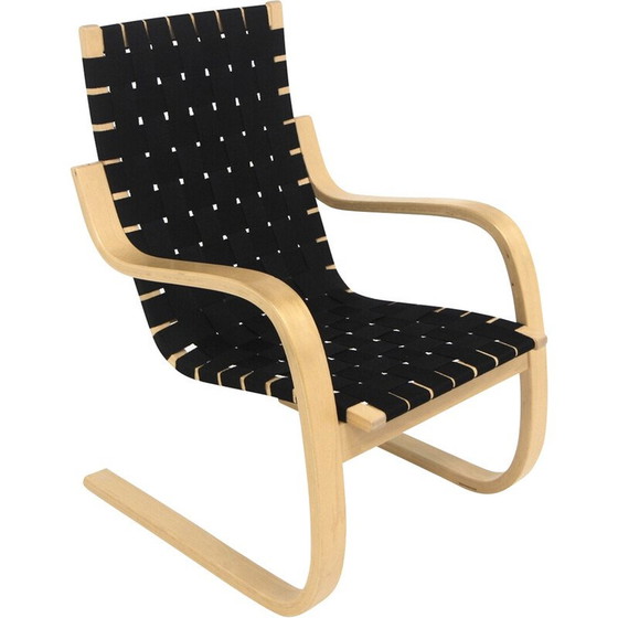 Image 1 of Fauteuil vintage modèle 406 en bouleau et tissu par Alver Alto pour Artek, Finlande 2000