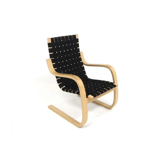 Image 1 of Fauteuil vintage modèle 406 en bouleau et tissu par Alver Alto pour Artek, Finlande 2000
