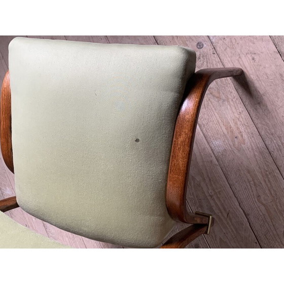 Image 1 of Paire de chaises Steiner vintage en frêne courbé et simili cuir par Wilhem von Bode pour Hugues Steiner, France 1948