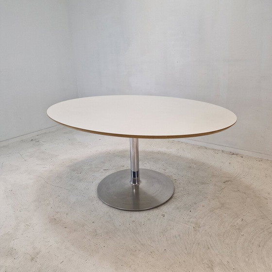 Image 1 of Table de salle à manger ovale en placage de bois blanc par Pierre Paulin pour Artifort, 1960