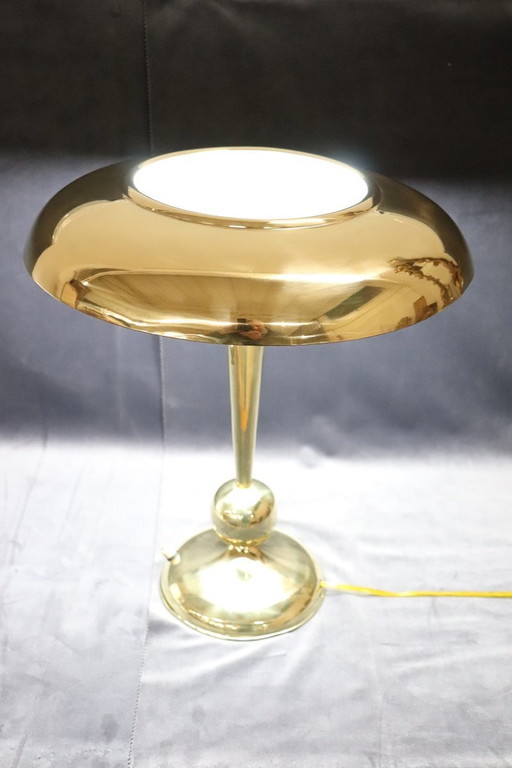 Lampe de table en laiton dans le style d'Oscar Torlasco pour Lumi, 1950S