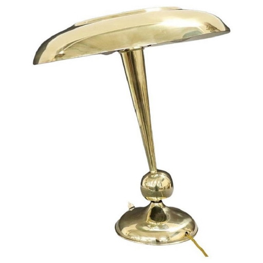 Lampe de table en laiton dans le style d'Oscar Torlasco pour Lumi, 1950S