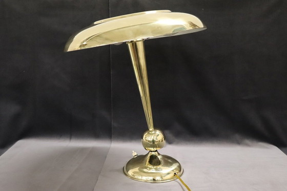 Image 1 of Lampe de table en laiton dans le style d'Oscar Torlasco pour Lumi, 1950S