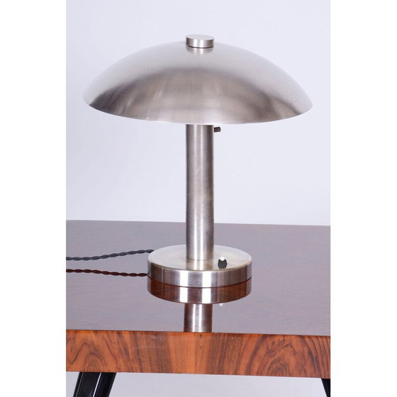 Image 1 of Lampe de table vintage Bauhaus en acier nickelé par Franta Anýž, Tchécoslovaquie 1920