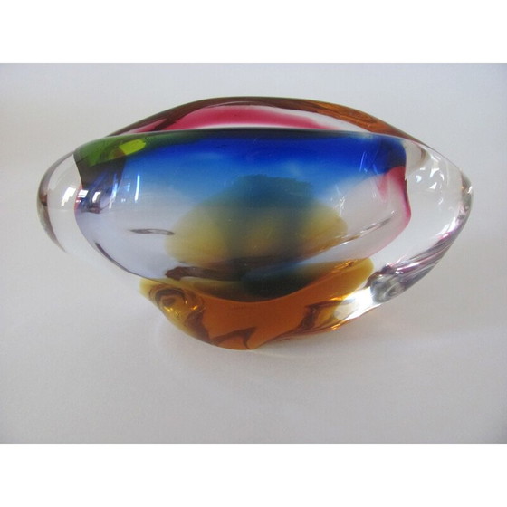 Image 1 of Cendrier vintage en verre métallique, Tchécoslovaquie 1960