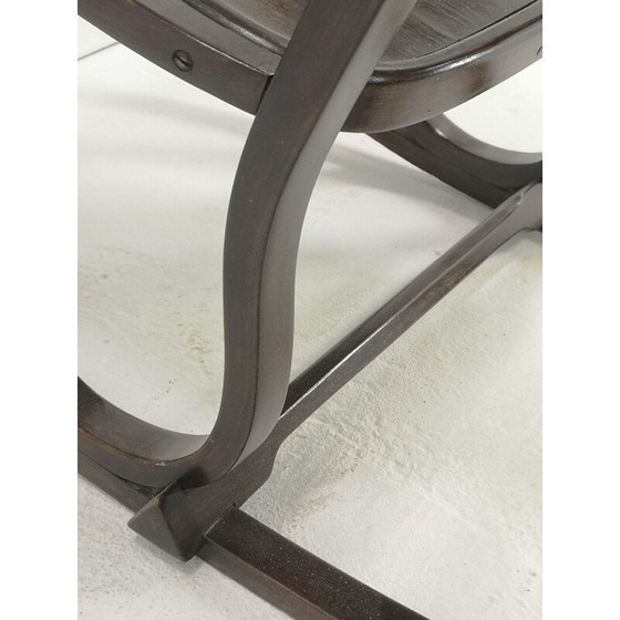 Image 1 of Fauteuil à bascule vintage en bois courbé par Gustav Siegel pour Jacob & Josef Kohn, 1910s