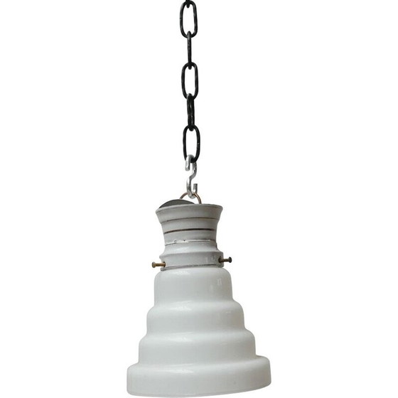 Image 1 of Lampe suspendue vintage en verre opale, Allemagne 1930