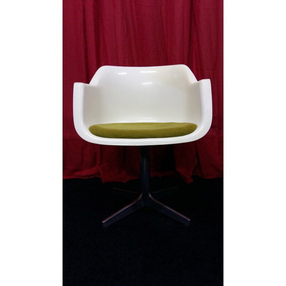 Image 1 of Ensemble de 4 fauteuils vintage en plastique et tissu par Albert Jacob pour Grosfillex, 1970