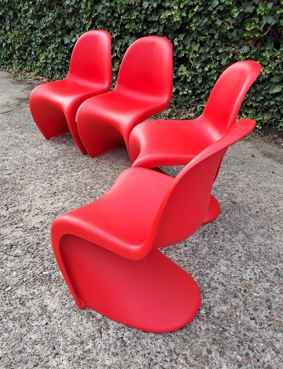 Image 1 of 4 Vitra Verner Panton Chair Classic Red Finish