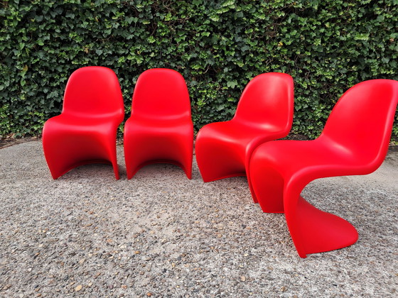 Image 1 of 4 Vitra Verner Panton Chair Classic Red Finish