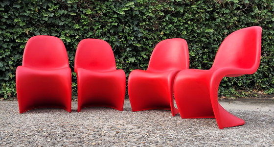 Image 1 of 4 Vitra Verner Panton Chair Classic Red Finish