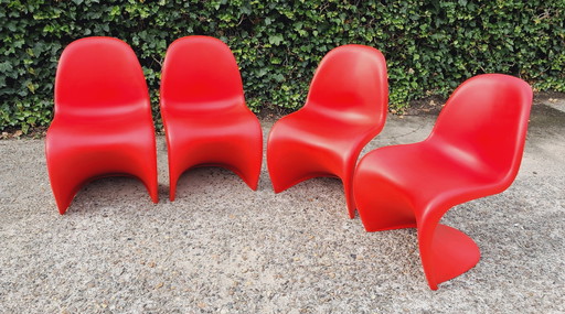 4 Vitra Verner Panton Chair Classic Red Finish