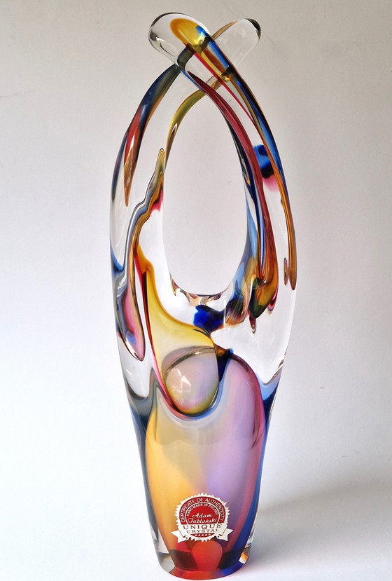 Image 1 of Adam Jablonski - Oeuvre d'art unique en verre - 44.5 Cm - Signé