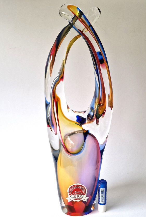 Image 1 of Adam Jablonski - Oeuvre d'art unique en verre - 44.5 Cm - Signé