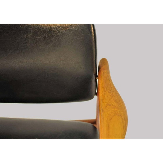 Image 1 of Fauteuil Vintage Model 67 en teck et cuir, Orum Mobelfabrik Erik Buch 1960s