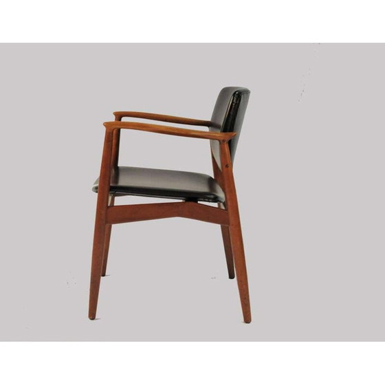Image 1 of Fauteuil Vintage Model 67 en teck et cuir, Orum Mobelfabrik Erik Buch 1960s