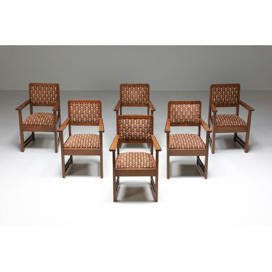 Image 1 of Ensemble de 6 fauteuils vintage de l'école d'Amsterdam, Pays-Bas 1940