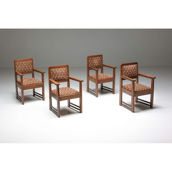 Image 1 of Ensemble de 6 fauteuils vintage de l'école d'Amsterdam, Pays-Bas 1940