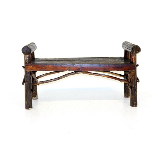 Image 1 of Banc vintage brutaliste en bois, Suède 1970