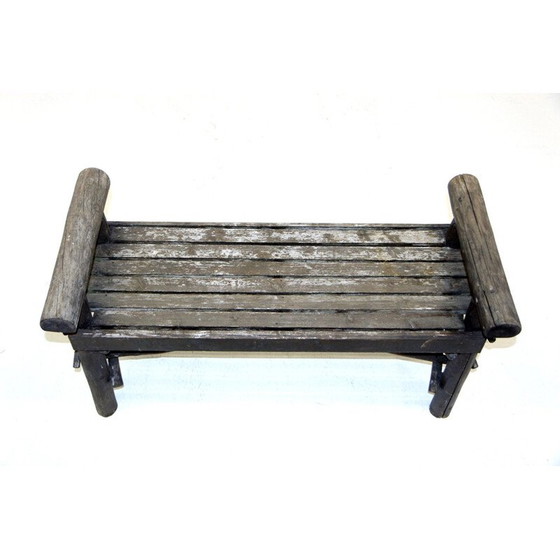 Image 1 of Banc vintage brutaliste en bois, Suède 1970