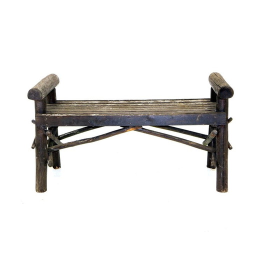 Image 1 of Banc vintage brutaliste en bois, Suède 1970