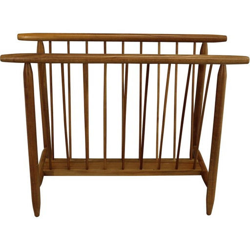Porte-revues vintage en bois de hêtre Uluv, Tchécoslovaquie années 1960