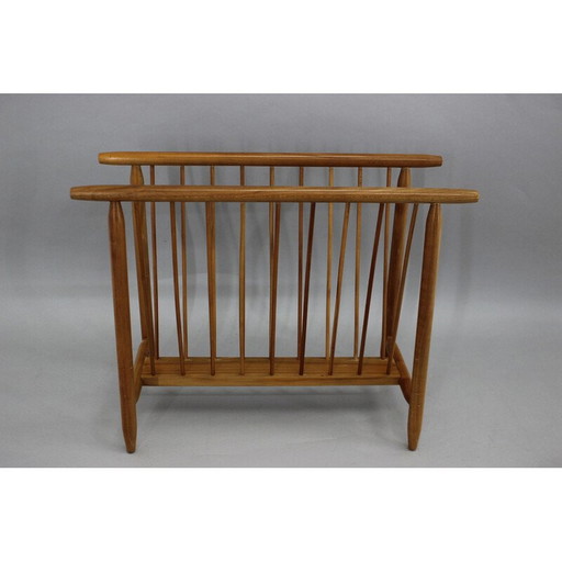 Porte-revues vintage en bois de hêtre Uluv, Tchécoslovaquie années 1960