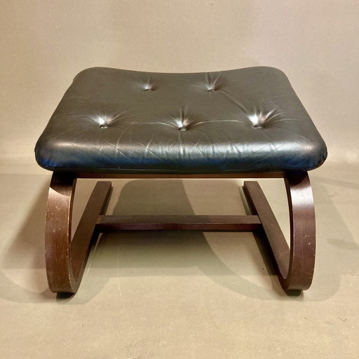 Ottoman Cuir "Design Scandinave" 1960