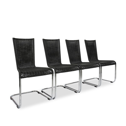 4X Tecta Wk 724 4Er Set Piétement luge Noir Chaises