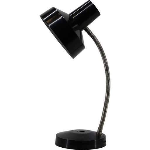 Lampe de table vintage en bakélite noire par Elektrosvit, Tchécoslovaquie années 1950