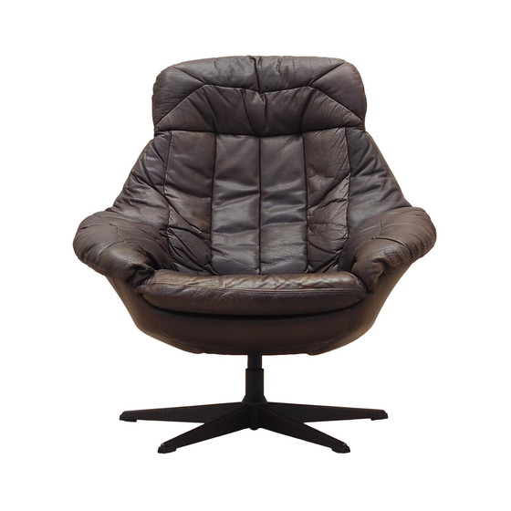 Image 1 of Fauteuil pivotant en cuir, Design danois, 1960S, Designer : H.W. Klein, Manufacture : Bramin