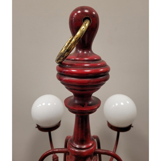 Image 1 of Lampadaire vintage en décapé rouge, France 1960