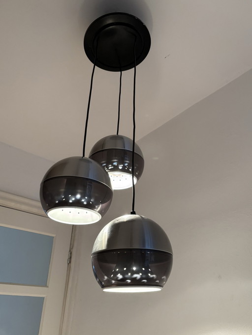 Lampe vintage Dijkstra à trois ampoules 1970